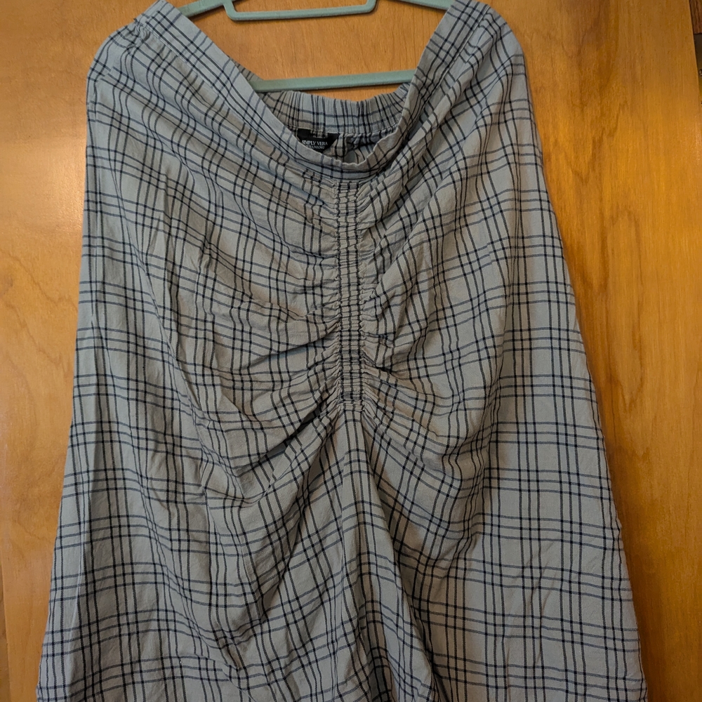 Simply Vera Vera Wang Checkered Skirt - Black and Tan